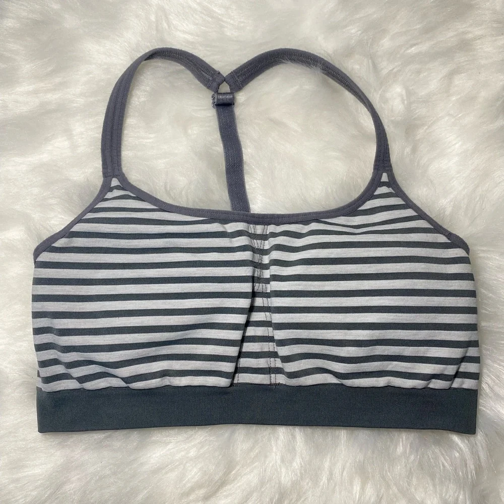 Athleta Up-Tempo Energy Stripe Seamless Sports Bra Size XXS